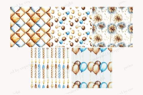 Mans Birthday Pattern | Gentleman Birthday Paper Collection Digital Pattern GlamArtZhanna 