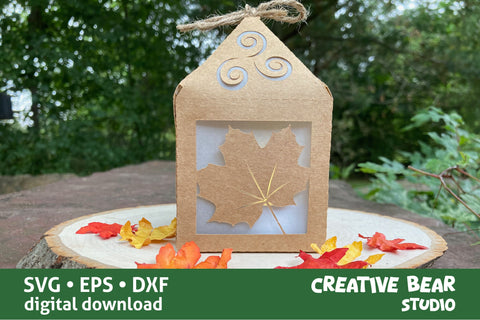 Maple Leaf Fall Lantern SVG Creative Bear Studio 