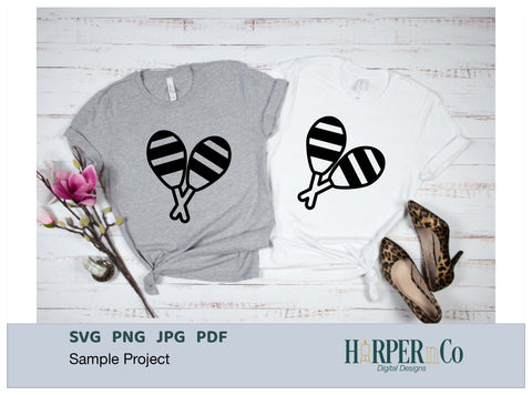 Maracas Outline 2 SVG PNG Cut EPS File SVG HarperNCo 