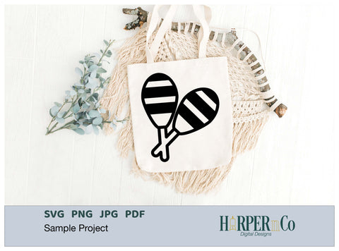 Maracas Outline 2 SVG PNG Cut EPS File SVG HarperNCo 