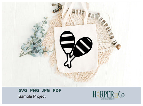 Maracas Outline 3 SVG PNG Cut EPS File SVG HarperNCo 