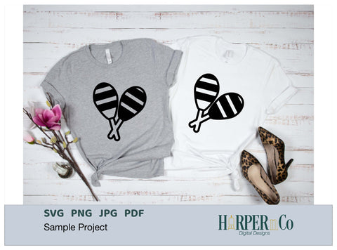 Maracas Outline 3 SVG PNG Cut EPS File SVG HarperNCo 