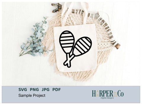 Maracas Outline SVG PNG Cut EPS File SVG HarperNCo 