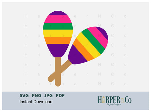 Maracas SVG PNG Cut EPS File SVG HarperNCo 
