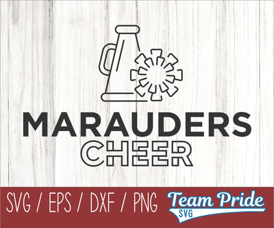 Marauders Cheer Line Art SVG Digital Download Printable - SVG, EPS, DXF, PNG, & More SVG Team Pride SVG 