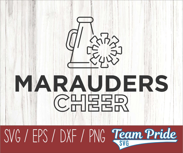 Marauders Cheer Line Art SVG Digital Download Printable - SVG, EPS, DXF, PNG, & More SVG Team Pride SVG 