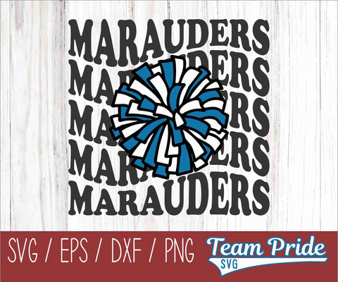 Marauders Cheer Vintage Wave SVG Digital Download Printable - SVG, EPS, DXF, PNG SVG Team Pride SVG 
