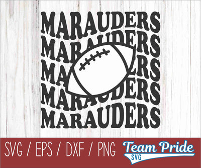 Marauders Football Retro Wave SVG Digital Download Printable - SVG, EPS, DXF, PNG SVG Team Pride SVG 