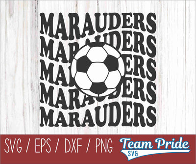 Marauders Soccer Retro Wave SVG Digital Download Printable - SVG, EPS, DXF, PNG SVG Team Pride SVG 