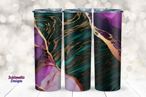 Marble Abstract 20 oz Skinny Tumbler Wrap Sublimation Sublimatiz Designs 