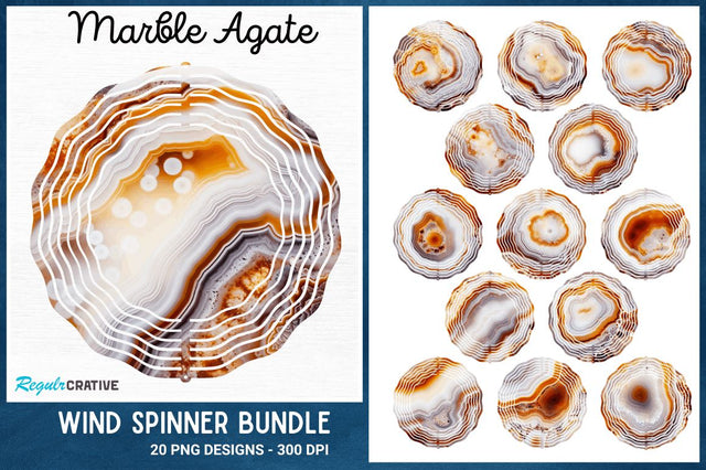 Marble Agate Wind Spinner Sublimation Regulrcrative 