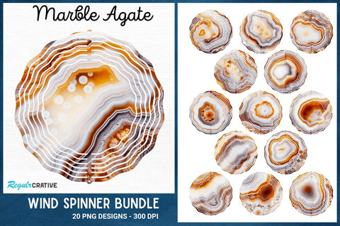 Marble Agate Wind Spinner Sublimation Regulrcrative 