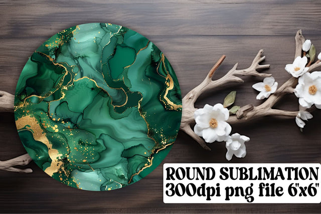 Marble Beauty Sublimation Coasters & Keychain Combo - Circle Ornaments Sublimation afrosvg 