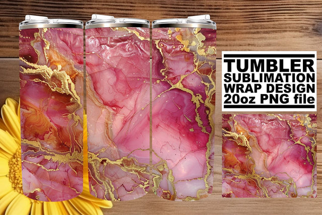 Marble Bloom Tumbler Design - Sublimation 20oz Sublimation afrosvg 