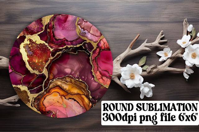 Marble Dream Sublimation Keychain & Car Coaster Combo - Circle Ornaments Sublimation afrosvg 