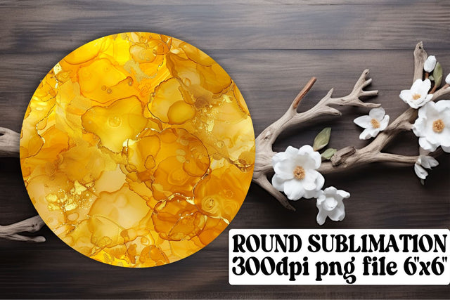 Marble Elegance Sublimation Circle Ornaments & Keychain Bundle Sublimation afrosvg 