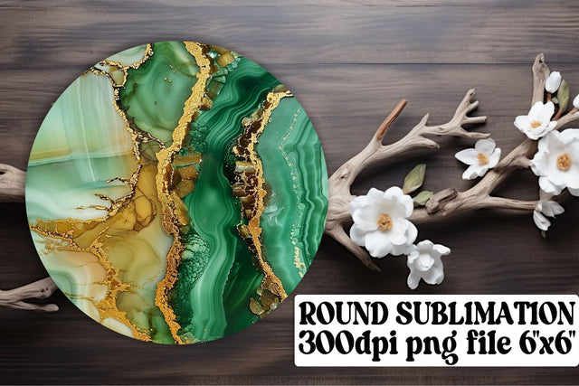 Marble Fantasy Sublimation Keychain & Car Coaster Collection - Circle Ornaments Sublimation afrosvg 