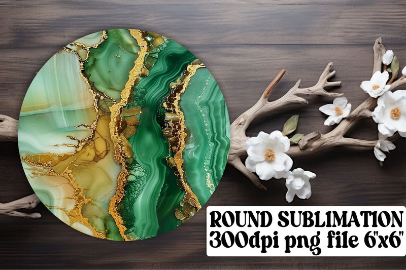 Marble Fantasy Sublimation Keychain & Car Coaster Collection - Circle Ornaments Sublimation afrosvg 