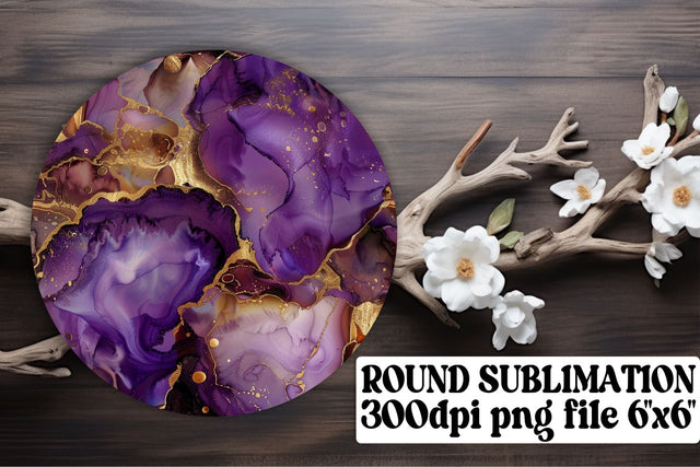 Marble Harmony Sublimation Circle Ornaments & Keychain Bundle Sublimation afrosvg 