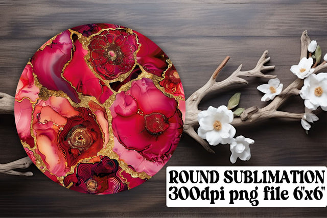 Marble Magic Sublimation Circle Ornaments & Keychain Mix Sublimation afrosvg 