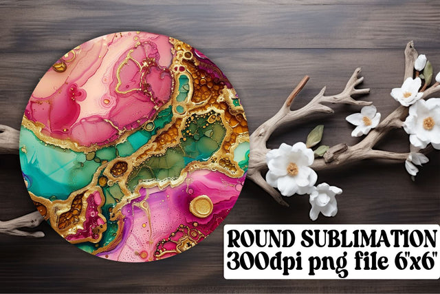 Marble Magic Sublimation Coasters & Keychain Ensemble Sublimation afrosvg 