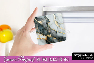 Marble Magnet Sublimation - Add Your Text Magnet Background Sublimation OrangeBrushStudio 