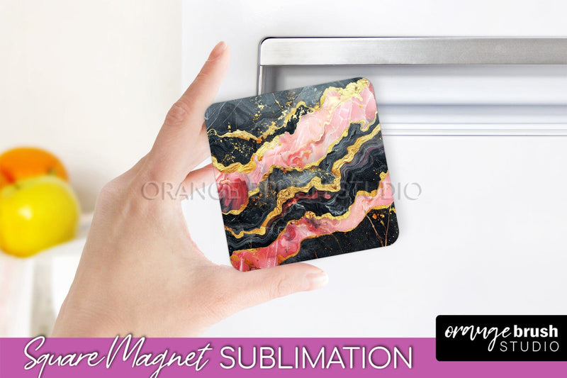 Marble Magnet Sublimation - Add Your Text Magnet Background Sublimation OrangeBrushStudio 