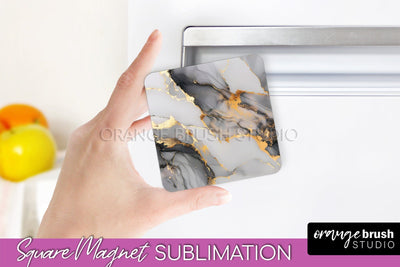 Marble Magnet Sublimation - Add Your Text Magnet Background Sublimation OrangeBrushStudio 