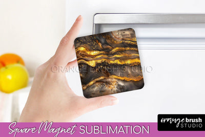 Marble Magnet Sublimation - Add Your Text Magnet Background Sublimation OrangeBrushStudio 