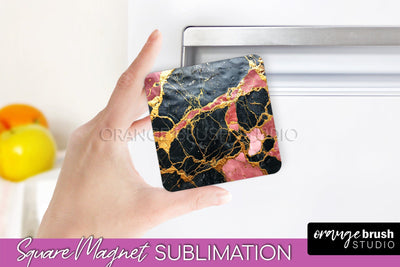 Marble Magnet Sublimation - Add Your Text Magnet Background Sublimation OrangeBrushStudio 