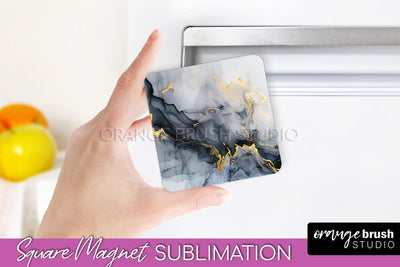 Marble Magnet Sublimation - Add Your Text Magnet Background Sublimation OrangeBrushStudio 