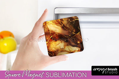 Marble Magnet Sublimation - Add Your Text Magnet Background Sublimation OrangeBrushStudio 