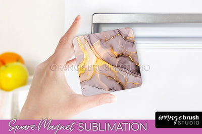 Marble Magnet Sublimation - Add Your Text Magnet Background Sublimation OrangeBrushStudio 