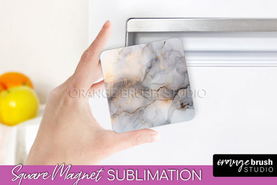 Marble Magnet Sublimation - Add Your Text Magnet Background Sublimation OrangeBrushStudio 