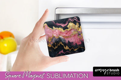 Marble Magnet Sublimation - Add Your Text Magnet Background Sublimation OrangeBrushStudio 