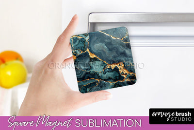 Marble Magnet Sublimation - Add Your Text Magnet Background Sublimation OrangeBrushStudio 