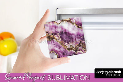 Marble Magnet Sublimation - Add Your Text Magnet Background Sublimation OrangeBrushStudio 