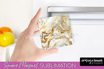 Marble Magnet Sublimation - Add Your Text Magnet Background Sublimation OrangeBrushStudio 
