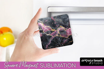 Marble Magnet Sublimation - Add Your Text Magnet Background Sublimation OrangeBrushStudio 
