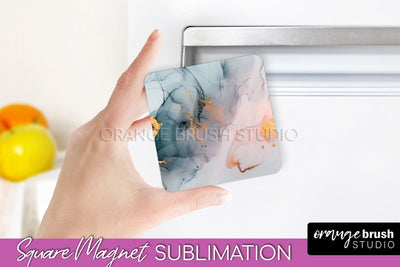 Marble Magnet Sublimation - Add Your Text Magnet Background Sublimation OrangeBrushStudio 