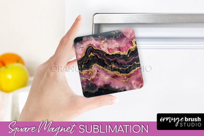 Marble Magnet Sublimation - Add Your Text Magnet Background Sublimation OrangeBrushStudio 