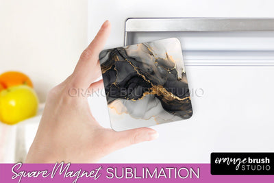 Marble Magnet Sublimation - Add Your Text Magnet Background Sublimation OrangeBrushStudio 