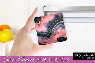 Marble Magnet Sublimation - Add Your Text Magnet Background Sublimation OrangeBrushStudio 