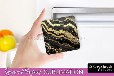 Marble Magnet Sublimation - Add Your Text Magnet Background Sublimation OrangeBrushStudio 