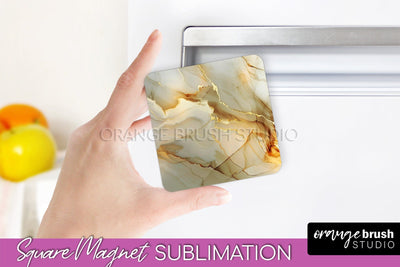 Marble Magnet Sublimation - Add Your Text Magnet Background Sublimation OrangeBrushStudio 