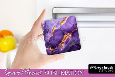 Marble Magnet Sublimation - Add Your Text Magnet Background Sublimation OrangeBrushStudio 