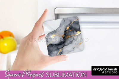 Marble Magnet Sublimation - Add Your Text Magnet Background Sublimation OrangeBrushStudio 