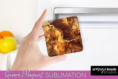 Marble Magnet Sublimation - Add Your Text Magnet Background Sublimation OrangeBrushStudio 