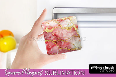 Marble Magnet Sublimation - Add Your Text Magnet Background Sublimation OrangeBrushStudio 