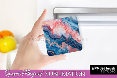 Marble Magnet Sublimation - Add Your Text Magnet Background Sublimation OrangeBrushStudio 